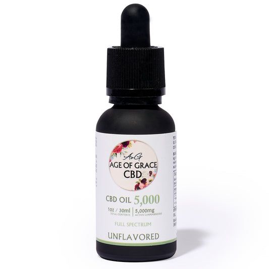 5,000mg CBD Oil (8.3% Concentration), Unflavored, 30mL