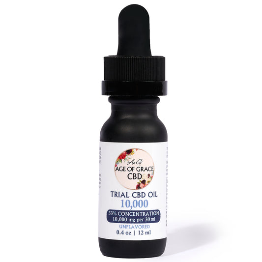 10,000mg CBD Trial Oil (33% Concentration), Unflavored, 12mL