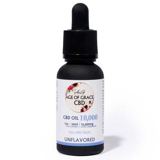 10,000mg CBD Oil (33% Concentration), Unflavored, 30mL