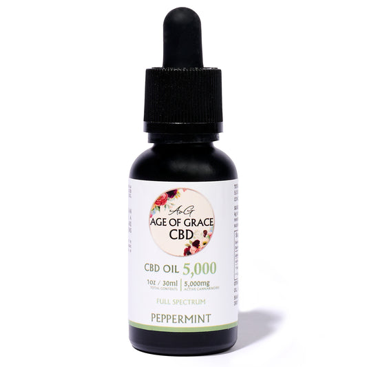 5,000mg CBD Oil (8.3% Concentration), Peppermint, 30mL