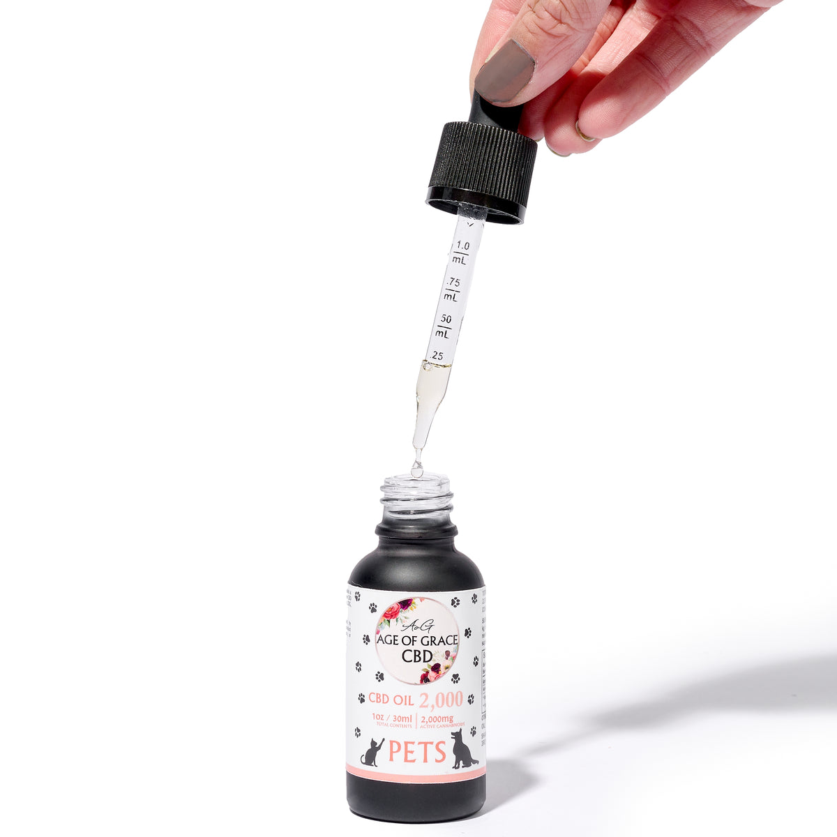 2,000mg CBD Pet Oil (3.3% Concentration), Unflavored, 30mL