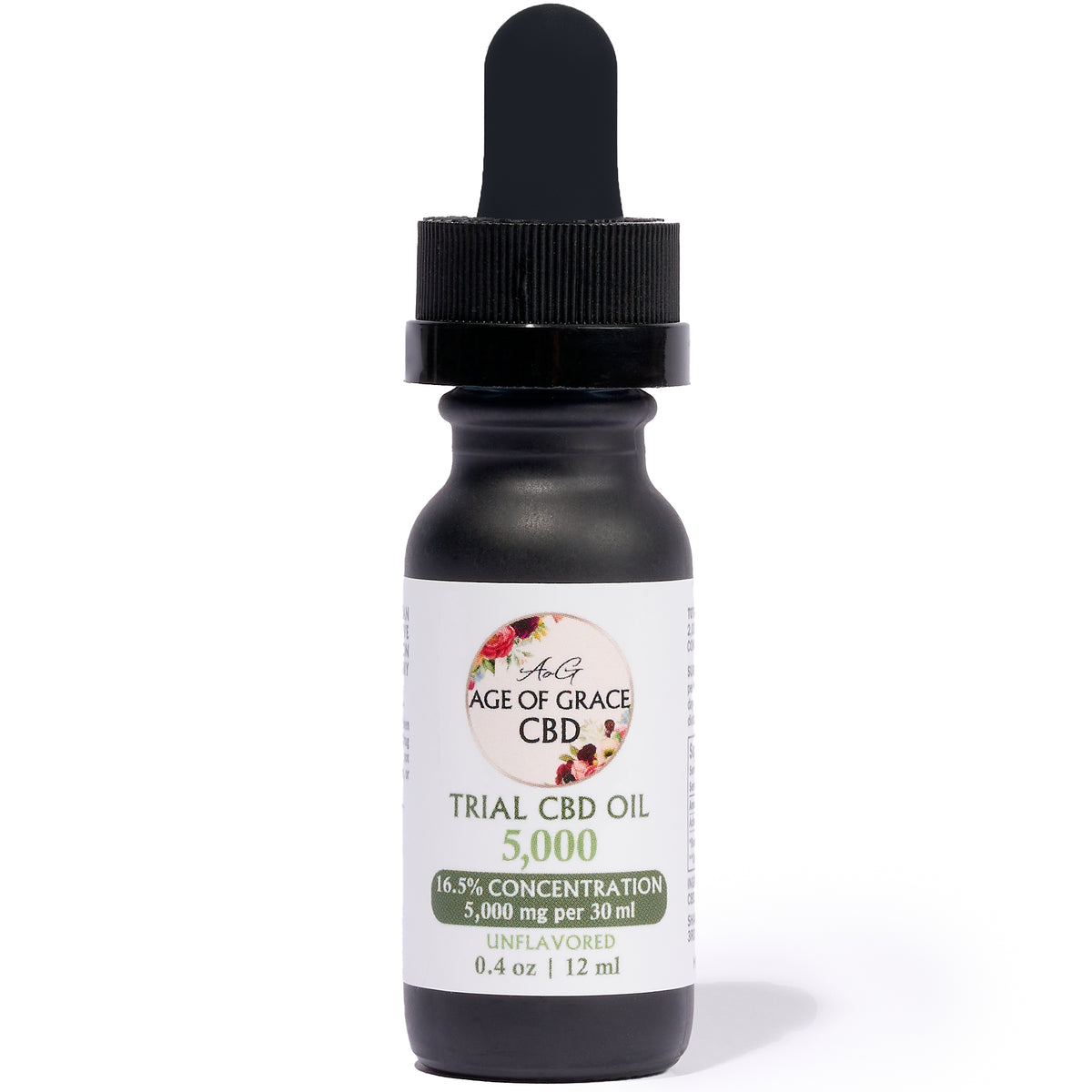 5,000mg CBD Trial Oil (8.3% Concentration), Unflavored, 12mL