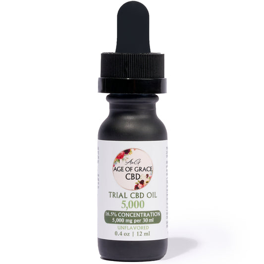 5,000mg CBD Trial Oil (8.3% Concentration), Unflavored, 12mL